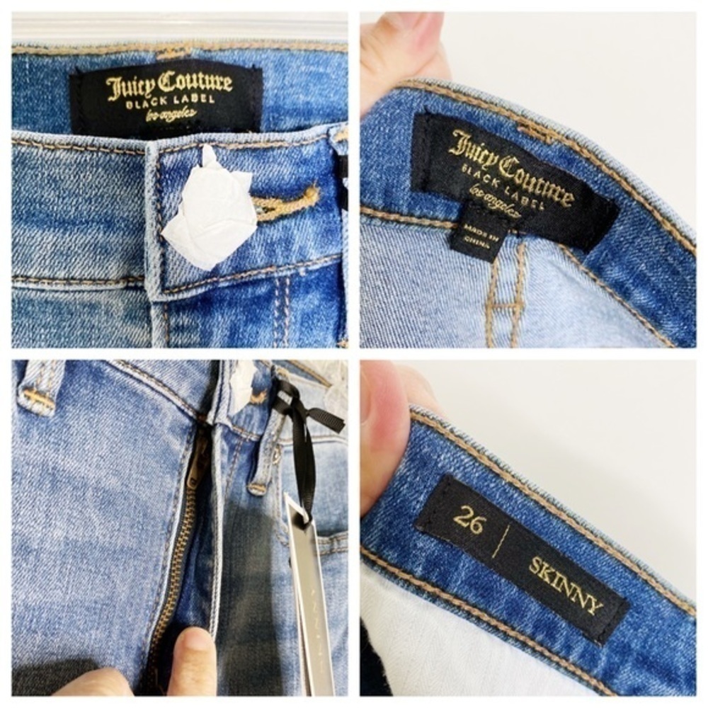 Juicy Couture Black Label Embellished Floral Gems Skinny Jeans NWT - Picture 14 of 16